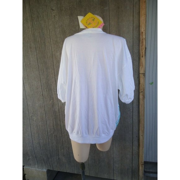 NOS Vtg 80s/90s Shirt Embroidered Flowers sz 22/42 - Picture 10 of 11